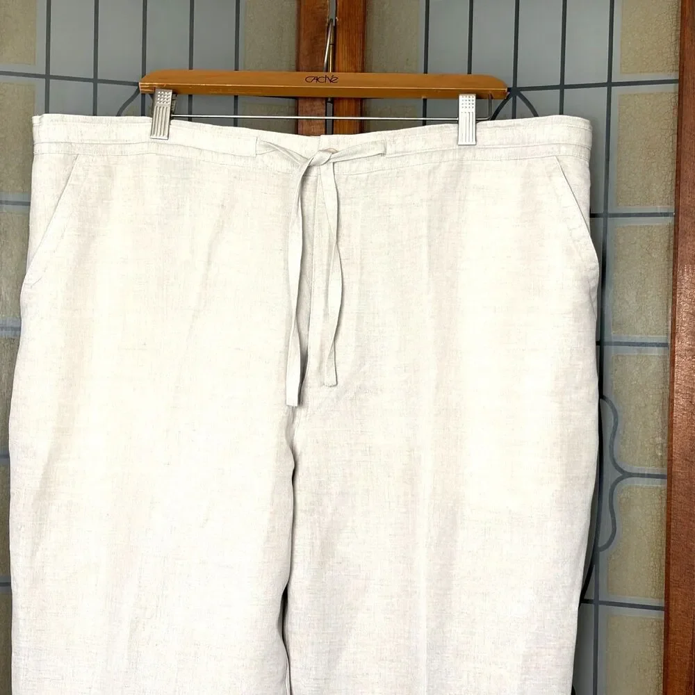 Cubavera Men's Wide Leg Linen Lightweight Pull On Beach Wedding Size XXL